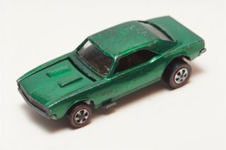 A11 Vintage Mattel Hot Wheels Redline 1968 Us Green Custom Camaro Dark Interior