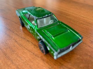 1968 Redline Hot Wheels Green Custom Dodge Charger With White Interior