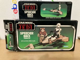 Vintage 1983 Star Wars Return Of The Jedi Speeder Bike (box And Papers Only)