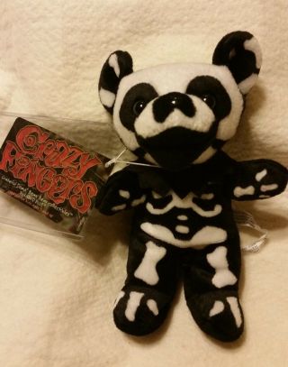 Grateful Dead Bean Bear - " Crazy Fingers " - With Tag