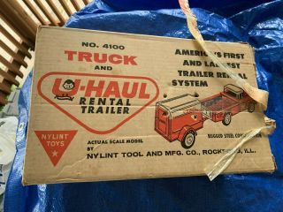 Vintage Nylint U - Haul Truck With Rental Trailer 4100 Empty Box - Estate Find