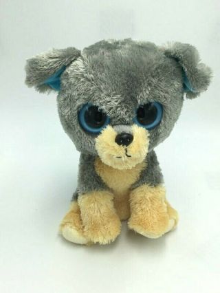 Ty Beanie Boos Scraps Gray Tan Blue Eyes Puppy Dog Schnauzer 9 " Medium 2010
