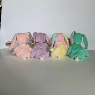 TY Beanie Babies Easter Bunnies 4 Rabbit Bunny - Hippity Hoppity Floppity Hippie 3