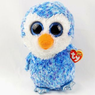 Ty Beanie Boo Ice Cube Penguin Blue 9 " Glitter Eyes Plush W/ Tags Bday Feb 11