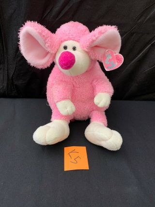13” 2004 Ty Pinkys Plush Ratzo Mouse Buddy Classic Stuffed Animal Pink Rat