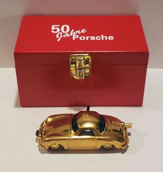 Schuco Vintage Micro Racer Gold Porsche 50 Jahre 356a Padded Box (10)