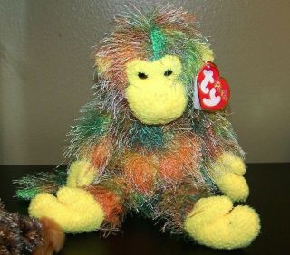 Ty 9 " Punkies Topsy Orange/green/yellow Monkey Rare 2003