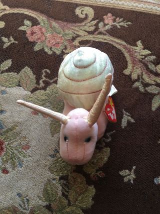 Swirly The Snail,  Ty Beanie Baby,  With Tag,