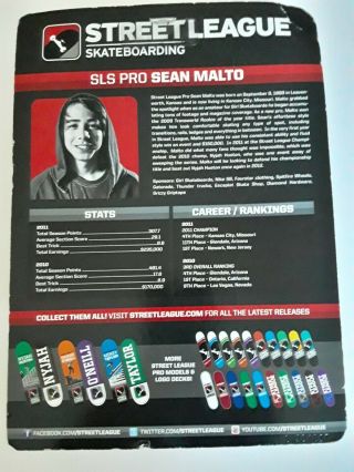 Sean Malto Street League Skateboarding Figure DVD Red Shirt Collectors Series 2