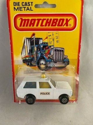 Matchbox 20 Police Patrol White Small Police Labels Side Yellow Dome Htf Mib