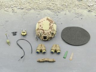 1/6 Scale Toy Desert Flecktarn Helmet & Night Vison Goggles Kommando Assaulter