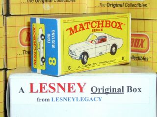 Matchbox Lesney 8e Ford Mustang Fastback Type E4 Empty Box Only