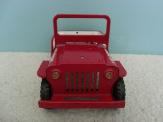 Vintage Tonka 1960 ' s Red Metal Life Guard Jeep for age 3