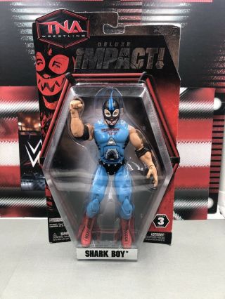 TNA Wrestling Jakks Deluxe Impact Series 3 Shark Boy Sharkboy Figure WWE 3