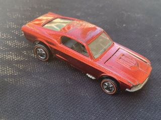Hot Wheels Redline Custom Mustang 1967 Usa Red /brown Int Cond.