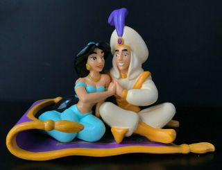 Vintage Aladdin & Jasmine On Magic Carpet Large 6.  5 " Figure Disney Applause 1992