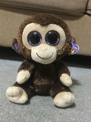 Ty Beanie Boo Buddy Coconut Monkey 10 " Plush Doll 2013 Big Baby