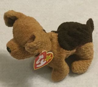 Retired 1996 Ty Beanie Babies Tuffy Nwt 8” Brown/tan Dog