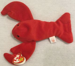 Retired 1993 Ty Beanie Babies Pinchers Nwt Lobster 8” Pvc Pellets