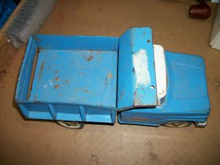 vintage blue tonka hydraulic dump truck or restore 2