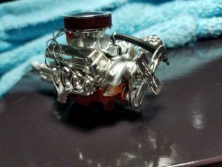 1:18 Very Rare Big Block Engine Chrome Heads And Manifolds Chevrolet Chevy Parts