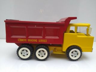 Vintage Structo Grading Service Dump Truck Pressed Steel Toy 2