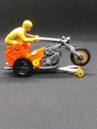 Vintage Hot Wheels Rumblers Rrrumblers Mattell With Rider And Stand.  Kid Sticks