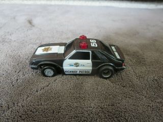 Vintage 80s Tyco Ho Slot Car Ford Mustang Police Fox Body Highway Patrol