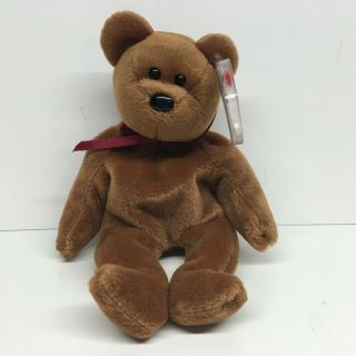 Ty Beanie Babies 1993 Teddy The Brown Bear With Tags