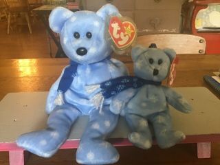 Ty Beanie Bears 1999 Holiday Teddy And Baby Teddy