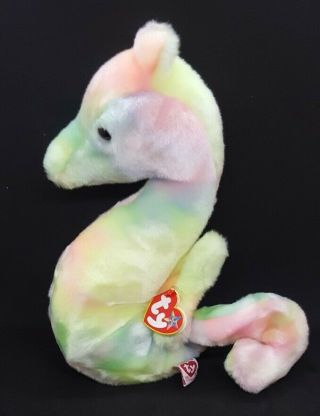 Ty 2001 Neon The Seahorse Beanie Buddy - With Tags