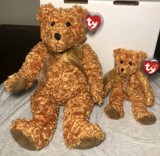 2002 Ty Teddybearsary & Beanie Baby Teddy 100 Year Teddy Bear Celebration Duo