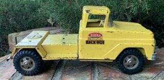 Vintage Tonka Toys Back Hoe Truck Yellow 1960’s