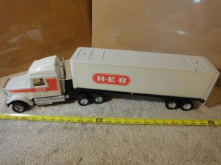 Vintage Heb Grocery Store Nylint Pressed Steel Semi Truck,  Tractor Trailer.