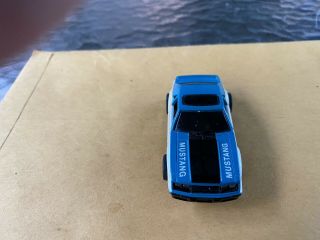 Tyco HO Scale Turquoise & White Mustang Turbo Slot Car 3