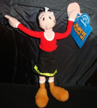 Popeye - Olive Oyl - 9 Inch - Poseable - Applause - Red Top - Black Dress - Boots - With Tag