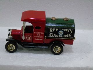 Matchbox Yesteryear Pre Pro Ford T Red Crown Tanker Black Plastic Green Tank