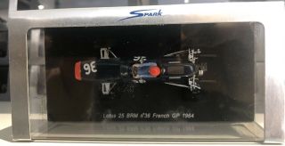 Spark 1/43 S1612 Lotus 25 BRM 36 French GP 1964 Mike The Bike Hailwood 2