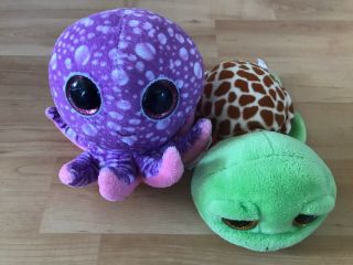 2 Ty Beanie Boo’s Lgs The Octopus And Zippy The Turtle