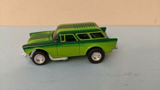 Johnny Lightning T Jet 1957 Chevy Chevrolet Nomad 2 Door Wagon Pull Back Green