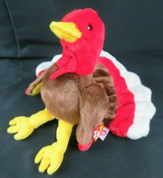 Ty Beanie Buddies Gobbles 1999,  Ty Turkey,  With Tags,  Pe Pellets,  Retired