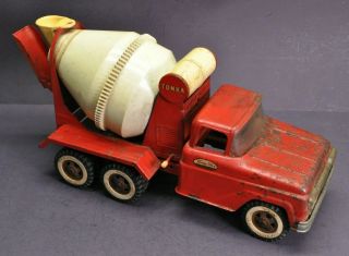 Vintage 1960s Red Tonka Cement Mixer Truck No.  620 Pressed Steel Toy