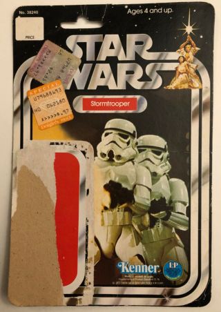 Vintage 1977 Star Wars “stormtrooper” 12 Back Cardboard Backing Card Back Only