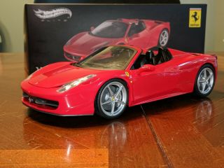 1/18 Hot Wheels Elite 458 Spider In Red Minor Issues