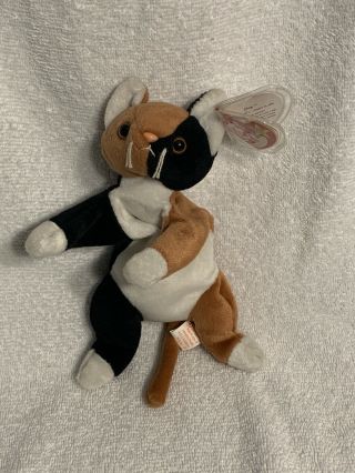 Nwt Retired Ty Beanie Baby Chip Calico Cat Brown Black Tag January 26 1996