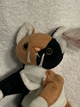 NWT Retired TY Beanie Baby CHIP Calico Cat Brown Black TAG January 26 1996 2