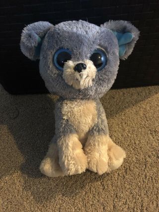 Ty Beanie Boo " Scraps " Gray Dog Stuffed Animal,  Good Cond,  No Tag - Retired 10”