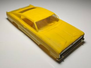 Vintage Eldon Yellow 1966 Dodge Charger 1/32 Scale Slot Car Body Only