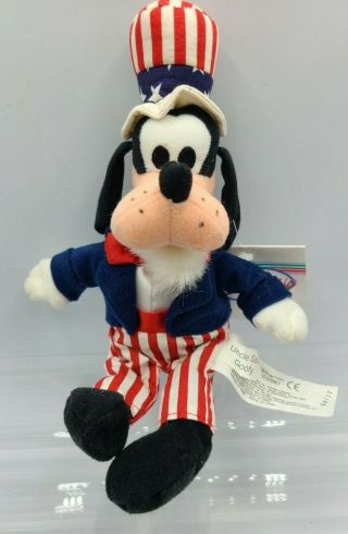 Uncle Sam Goofy 4th Of July Walt Disney Bean Bag Plush 8 " Mini Plush W Tags