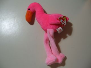 Ty Beanie Baby Pinky The Pink Flamingo With Tag